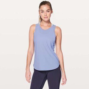 Lululemon Sculpt Tank II Hydrangea Blue Mesh Racerback Workout Tank Size 6